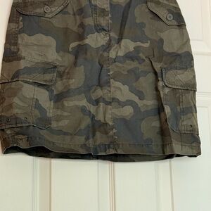 J. Crew Olive Camouflage Skirt